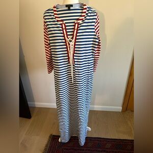 Striped Red and Blue Maxi Dress by J Crew in M not worn as was wrong size